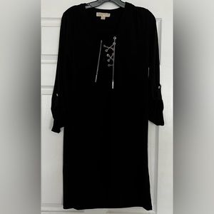 Michael Kors Rib Chain Lace-Up Shift Dress